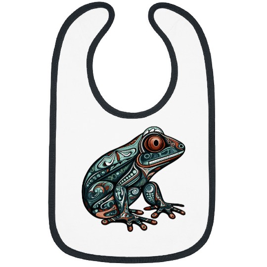 Frog Native American Indian Style Art Pacific Northwest Bibs
