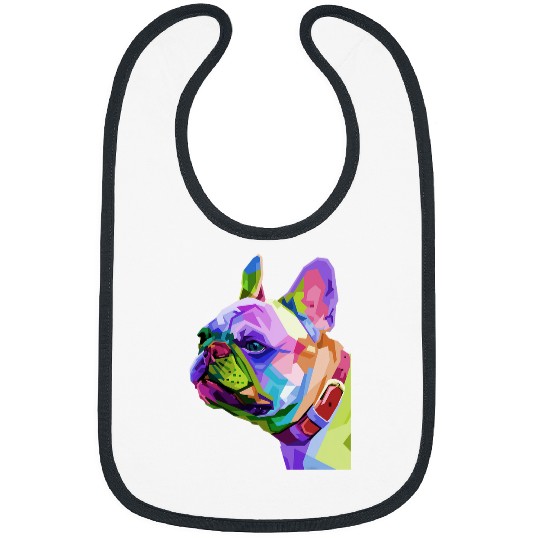 Frenchie French Bulldog Pop Art Portrait Bouledogue Bibs