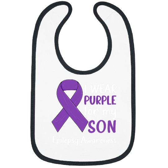 I Wear Purple for My Son Epilepsy Awareness Epilepsy Son Bibs