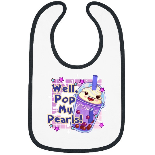 Funny Boba Tea Bubble Tea Popping Pearls Bursting Balls 1 Bibs