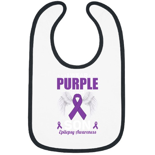 I Wear Purple For My Son Epilepsy Awareness Month Bibs