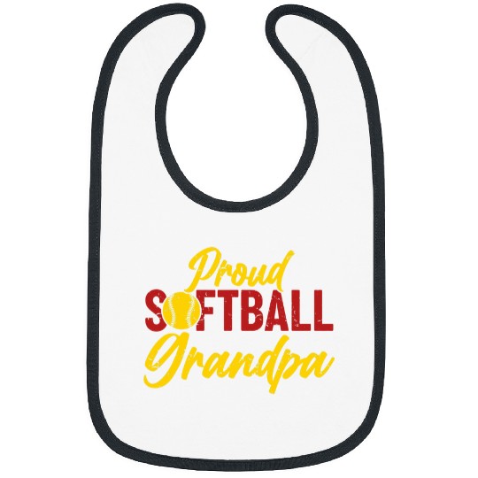 Mens Fathers Day Funny Softball Dad Proud Softball Grandpa Bibs