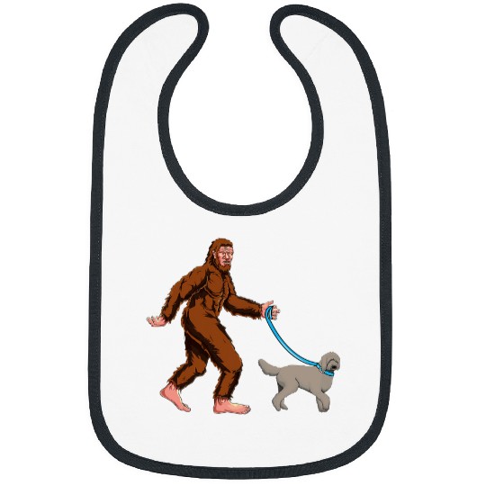 Funny bigfoots Walking Labradoodle Sasquatch Walk Dog Walker Bibs