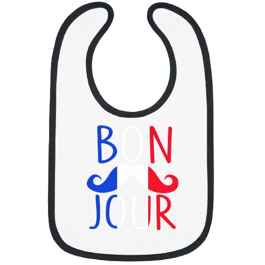 French Flag France Bonjour French Greeting French Mustache Bibs