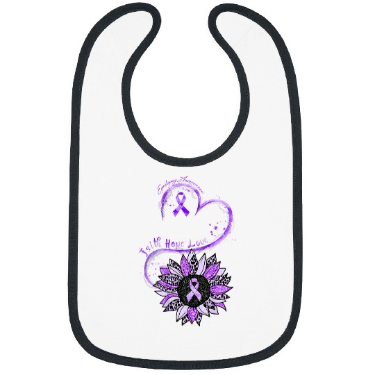 Faith Hope Love Sunflower Epilepsy Awareness Warrior Bibs