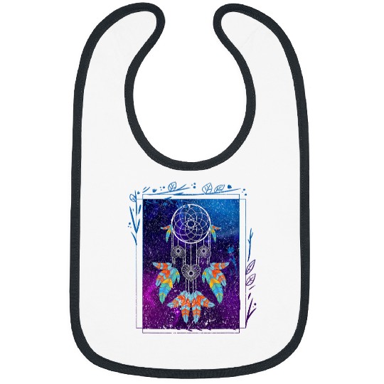 Boho Feathers Native American Indian Tribe Dreamcatcher Bibs