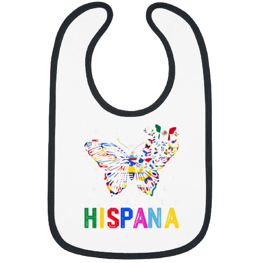 Mes De La Herencia Hispana Butterfly Latinx Countries Flag Bibs