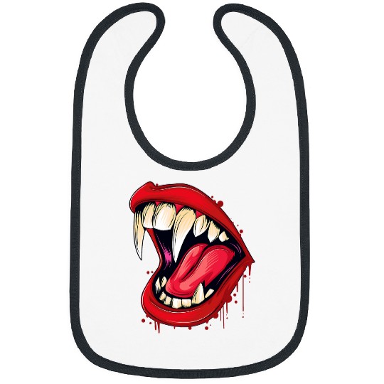 Funny Pop Art Vampire Big Teeth Halloween Costume Bibs