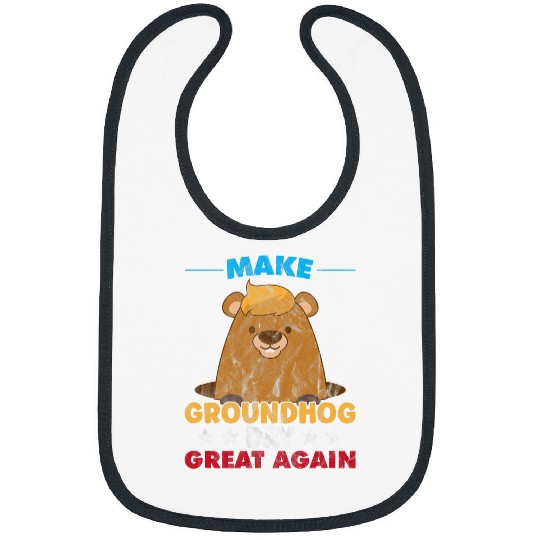 Lacrosse Gift Make Groundhog Day Great Again Woodchuck Shadow Animal Bibs