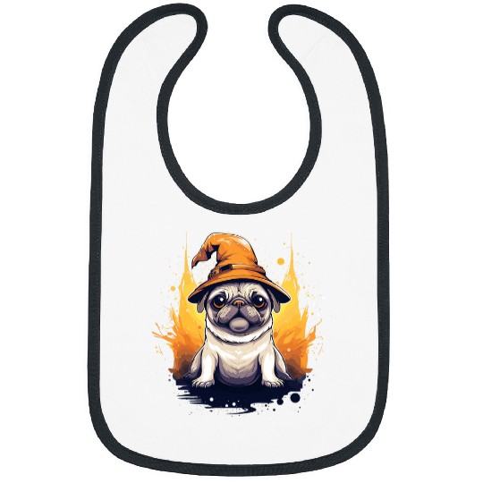 Halloween Wizard Pug Pug with Wizard Hat Pug Witch Bibs