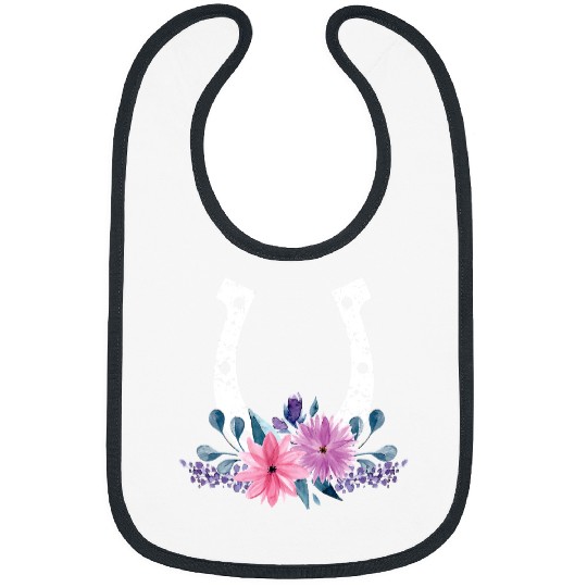 Cowgirls Horse Lover Floral Cute Horseshoe In Flowers 9 Bibs