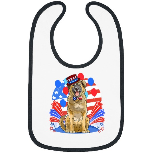 Leonberger Merica 4th of July Patriotic American Dog Bibs