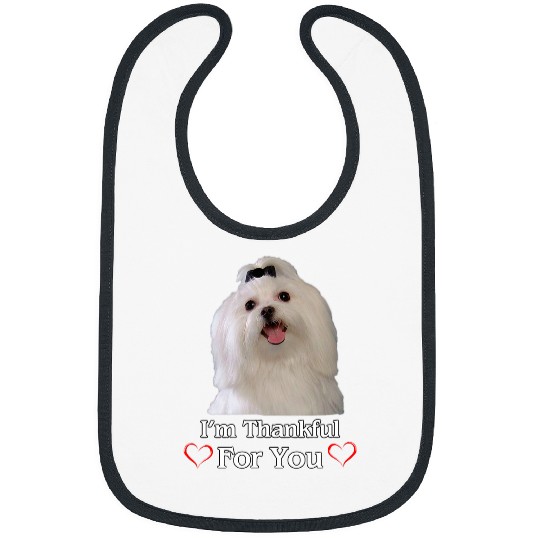 Dog Maltese Dogs Thanksgiving Love Dog Owners Design Bibs