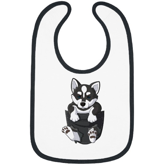 Dog in pocket Siberian Husky chest pocket Bibs