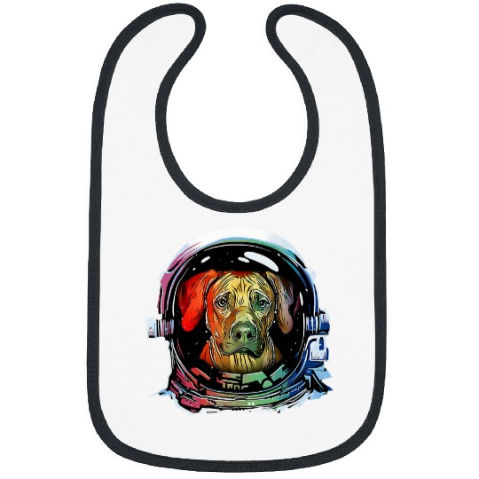 Funny Rhodesian Ridgeback Dog Astronaut Dog Lover Bibs