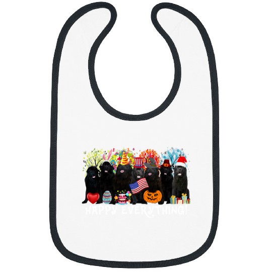 Happy Everything Newfoundland Dog Seasons All Year Tree Love60 Bibs