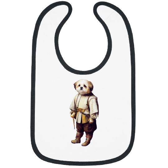 Funny Lhasa Apso Dog Baroque Art Bibs