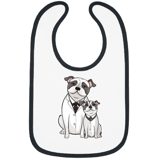 Father and Son Fancy Pug Dogs Bibs