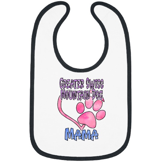 Greater Swiss Mountain Mama Dog Canine Dog Lover Paw Print Bibs