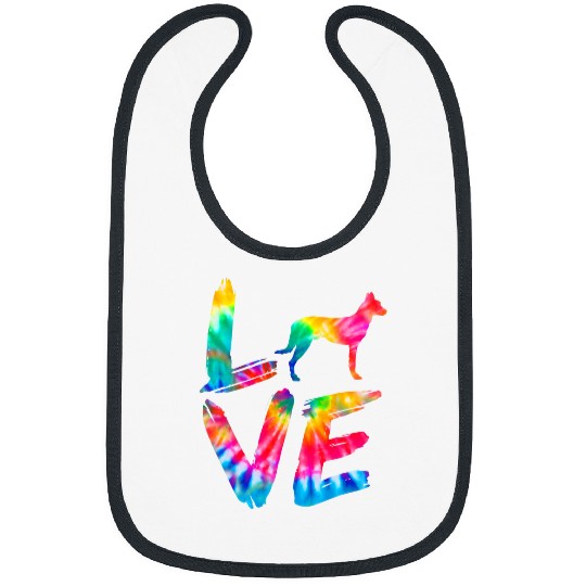 Dutch Shepherd Tie Dye Love Dog Mom Dad Bibs