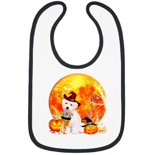 Dog Maltipoo Trick Or Treat Moon Funny Halloween Costume 356 Bibs