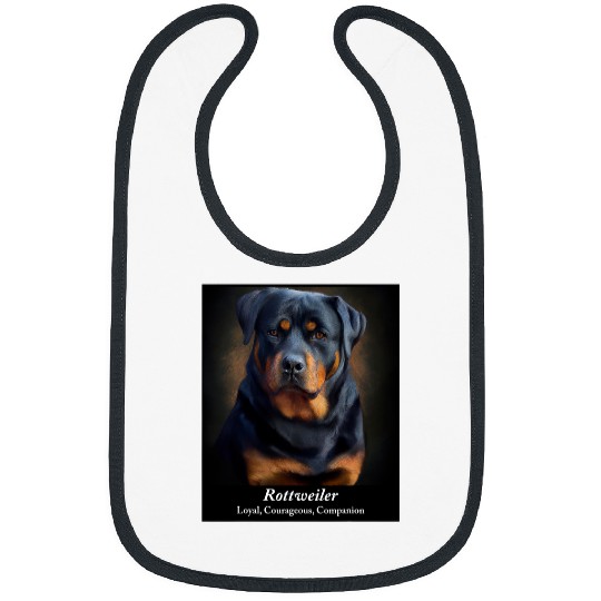 Dog Rottweiler Beautiful Rottweiler Trusted Loyal Courageous Companion Bibs