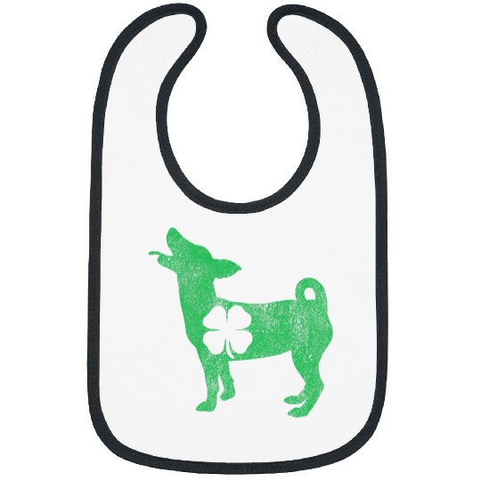 Dog Jack Russell Terrier Dog St. Patricks Day Irish Shamrock Bibs