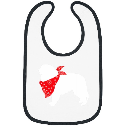 Great Pyrenees Dog Wearing Red Bandana Bibs