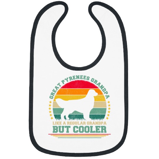 Great Pyrenees Grandpa Like A Regular Grandpa Fathers Day Bibs