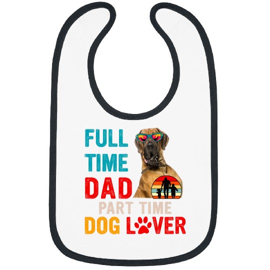 Full Time Dad Funny Joke Dog Lover Great Dane Sunglasses Bibs