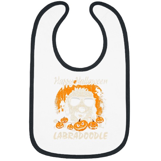 Happy Halloween Labradoodle Retro Dog Funny Bibs