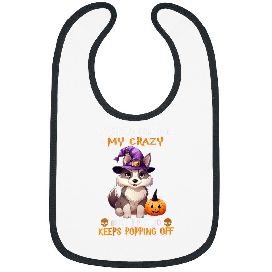 Husky Halloween I Try To Contain My crazys But The Lid Keeps Bibs