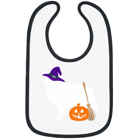 Great Pyrenees Halloween Dog Wearing Witch Hat Bibs