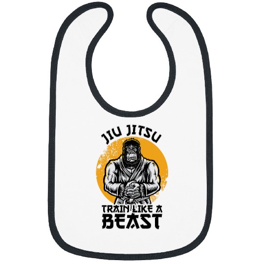 JiuJutsu Gorilla Train Like A Beast Martial Artist Gorilla Bibs