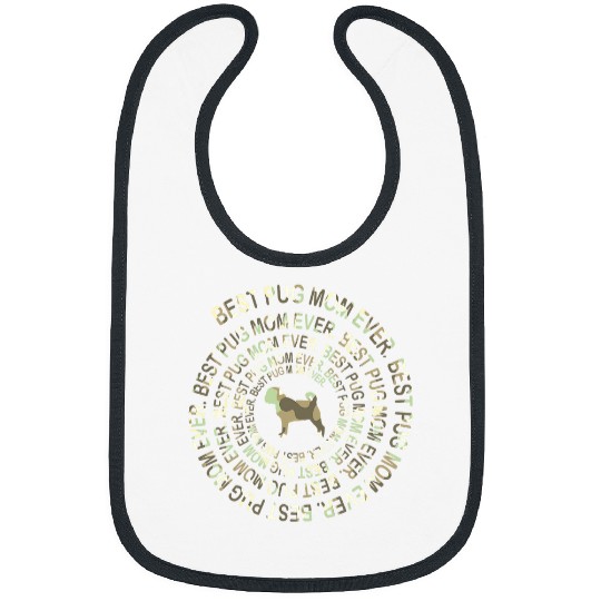 Flag US Camo Pug Dog Mom Ever Spiral Dog Lover Bibs