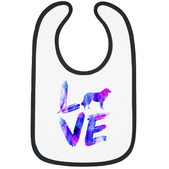 Love Kuvasz Watercolor Blue Dog Mom Dad Bibs