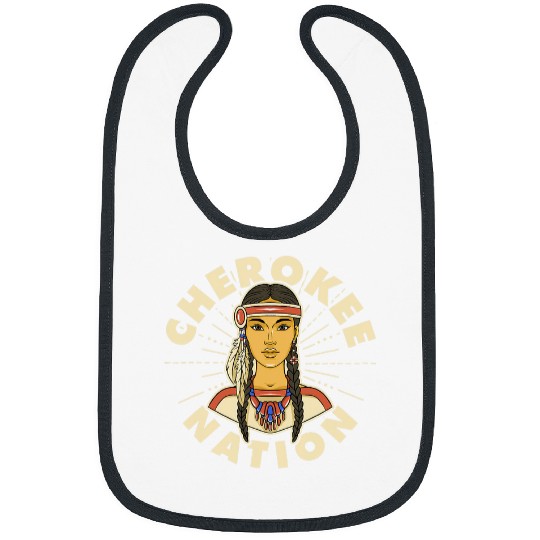 Cherokee Nation Proud Native American Woman Cherokee Blood Bibs