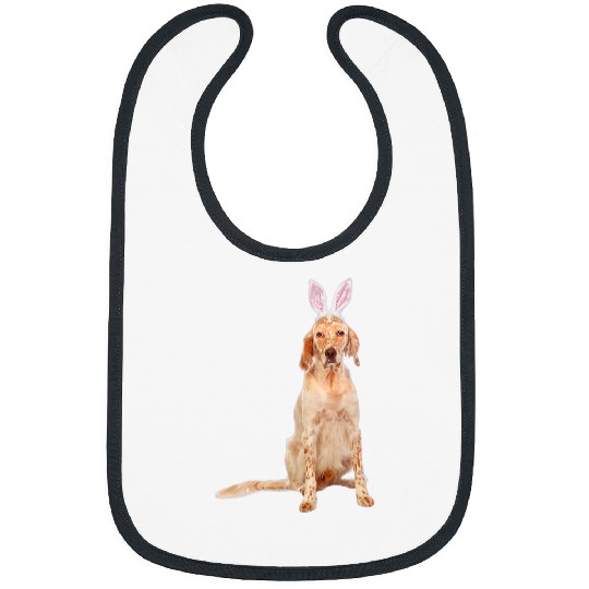 English Setter Wearing Easter Bunny Ears Dog Bibs