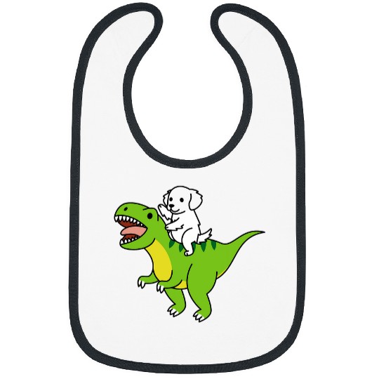 Great Pyrenees Riding TRexs Dinosaur Dog Bibs