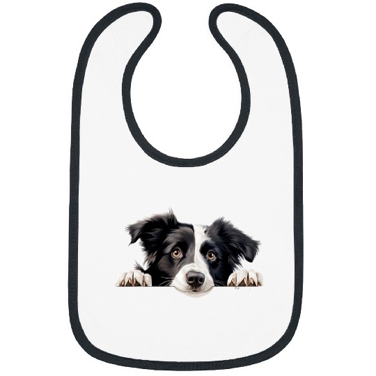 Cute Border Collie For Dog Lovers Bibs