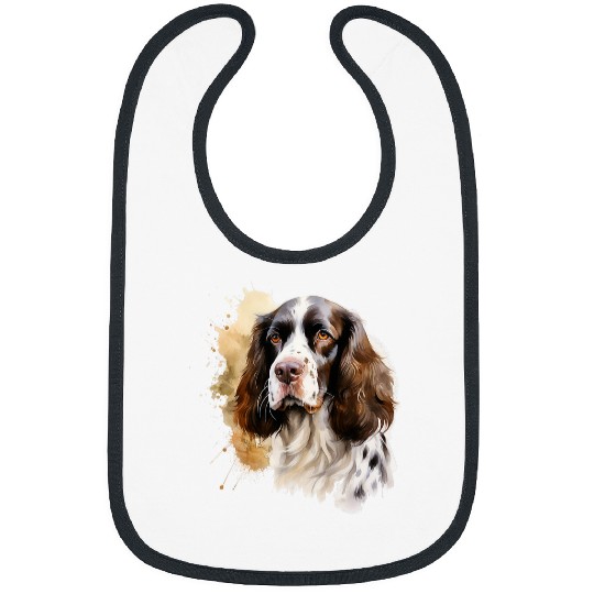 English Springer Spaniel Watercolor Dog For Dog Lovers Bibs