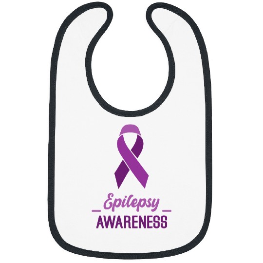Large Purple Ribbon For Epilepsy Awareness Bibs