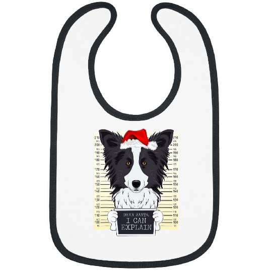 Dear Santa I Can Explain Funny Christmas Border Collie Bibs