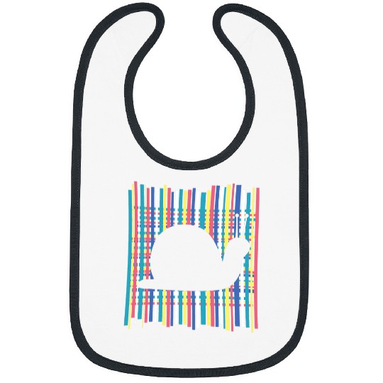 Snail Pastel Rainbow Striped   vintages Retro Aesthetic Bibs
