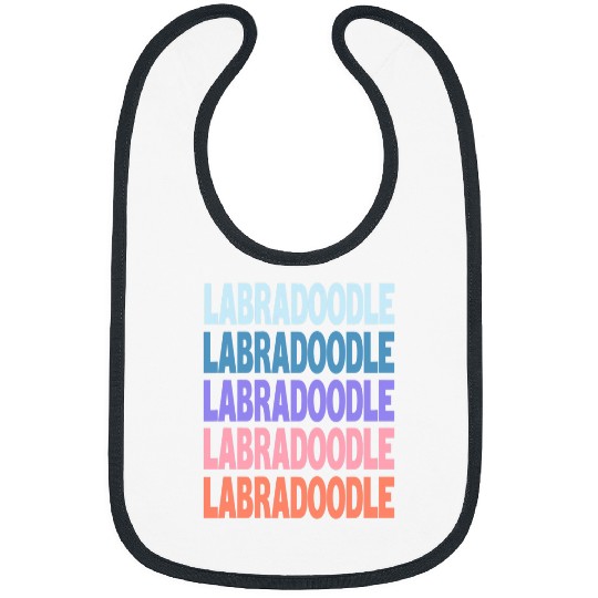 Funny Modern Repeated Text Design Labradoodle Bibs