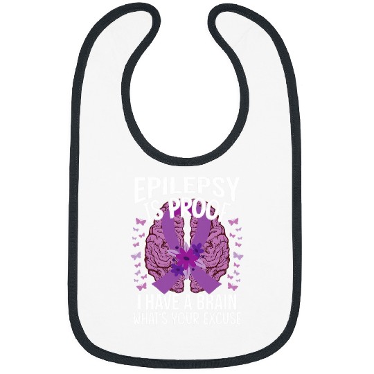 Epilepsy Is Proof Epliepsy Awareness Month Purple Ribbon Bibs