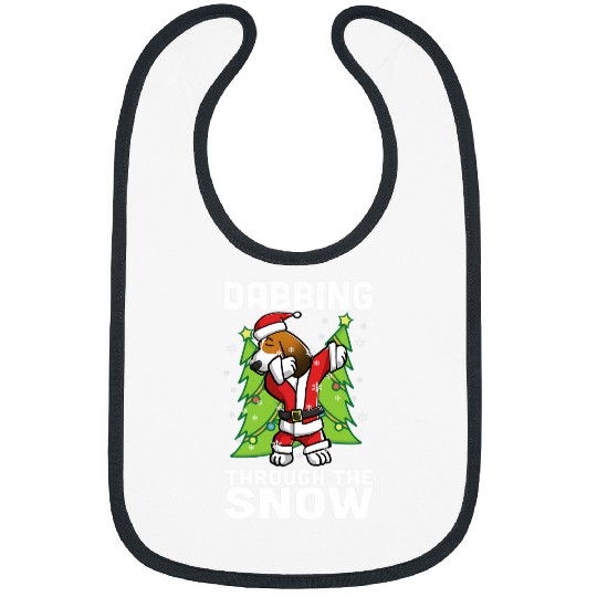 Dabbings Through The Snow Basset Hound Christmas Dog Bibs
