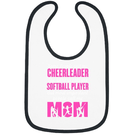 Funny Softball Cheer Lover Graphic Softball Cheer Mom 1 Bibs
