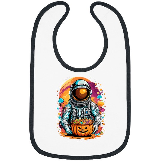 Funny Astronaut Trick or Treat Pumkin Candy Happy Halloween Bibs