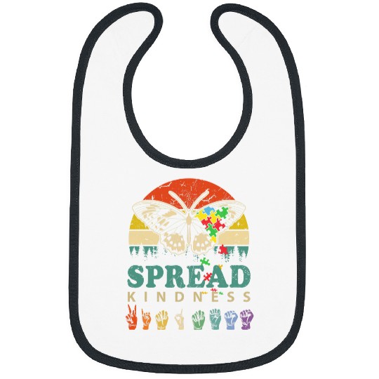 Spread Kindness Matters Language Inspirational Butterfly 21 Bibs